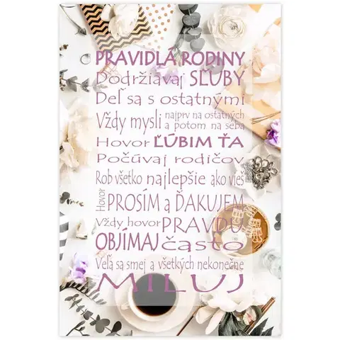 Obrazy s textom Obraz s rámom do kuchyne - Pravidlá