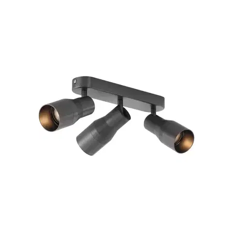 Bodove svetla Zaoblené stropné bodové svetlo tmavosivé GU10 50 mm 3-svetlo - Stanley