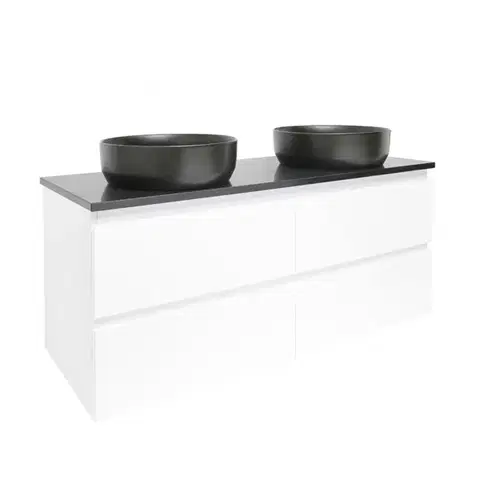 Kúpeľňový nábytok Kúpeľňová skrinka s krycou doskou SAT B-Way 119x50x45 cm biela lesk BWAY2120WTK BWAY2120WTK