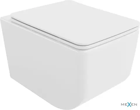 Záchody MEXEN - Vera závesná WC misa Rimless vrátane sedátka s slow-slim, Duroplast, biela 30164000