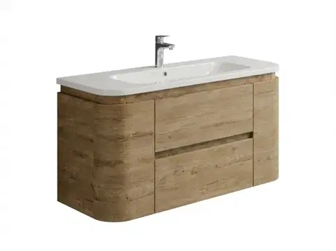 Kúpeľňový nábytok Kúpeľňová skrinka s umývadlom Naturel Shelley 119x50x45 cm dub mat SHELLEY120OAK SHELLEY120OAK