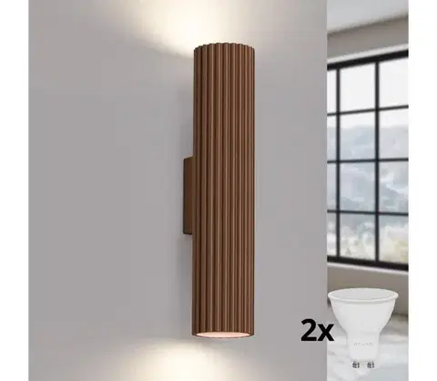 Svietidlá BRILAGI - LED nástenné svietidlo CRESTO 2xGU10/10W/230V 30 cm hnedá BR.1966
