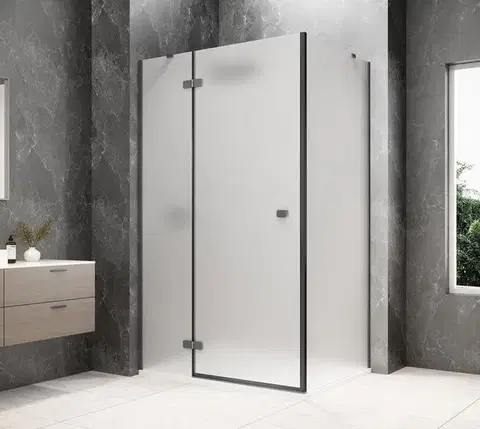 Sprchové dvere POLYSAN - GLOBE GUN METAL obdĺžniková sprchová zástena 1200x900, matné sklo, ľavá GB1012-3315MLGM