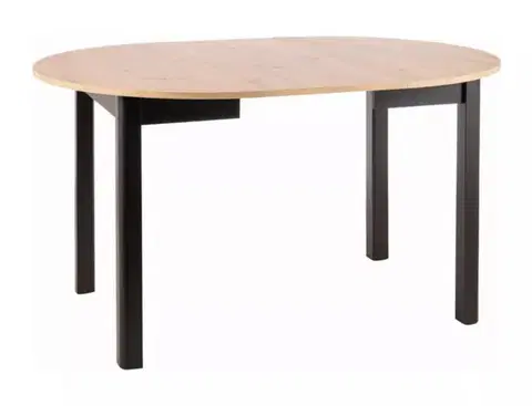 Kuchynské a jedálenské stoly Signal Rozkladací jedálenský stôl DANTE | dub artisan / čierna 102 x 102 cm