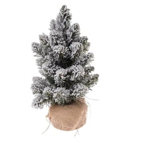 Vianočné dekorácie Dekoračný zasnežený stromček Jedľa, 30 cm