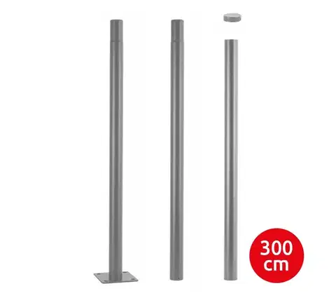 Záhradné lampy BRILAGI - Kovová tyč pre vonkajší osvetľovací stožiar, dĺžka 3 m, priemer 58 mm, sivá BRI780