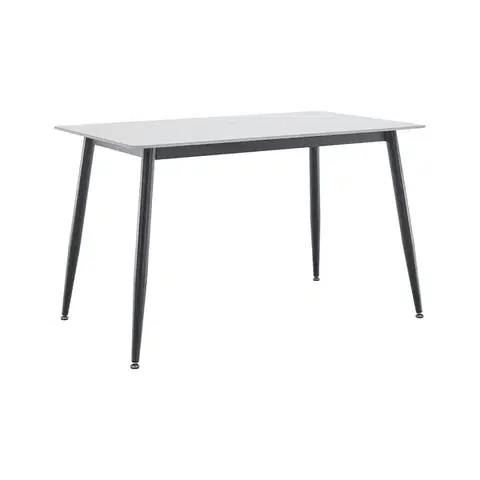 Jedálenské stoly KONDELA Florenc Typ 1 jedálenský stôl 121x71 cm biely mramor / čierna