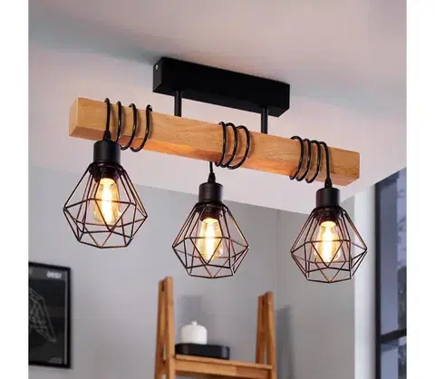 Svietidlá Eglo 44074 - Prisadený luster TOWNSHEND 3xE27/60W/230V 44074