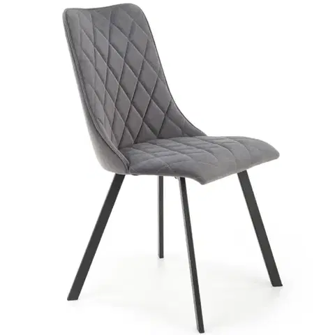 Čalúnené stoličky Stolička K450 Velvet/Kov Šedá