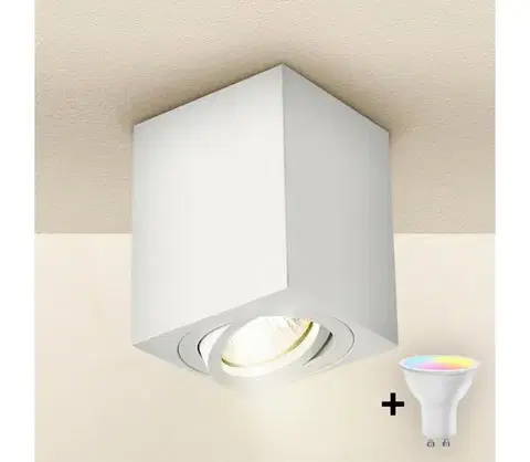 Svietidlá BRILAGI - LED RGBW Stmievateľné bodové svietidlo MIA 1xGU10/4,8W/230V 100x80 mm biele BG0597+AI2382