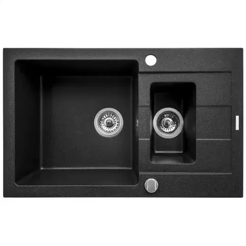 Granitové drezy Drez Sparta Plus (78x48) 1½B 1D čierna