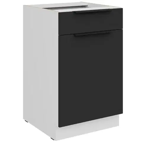 Kuchynské skrinky stojace Kuchynská skrinka Aria-Bl/Wh Anti Fingerprint 50d 1f 1s Bb