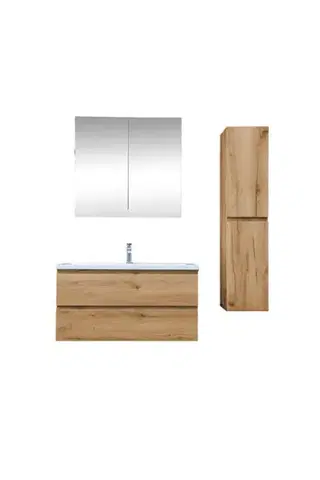 Kúpeľňový nábytok Kúpeľňová skrinka s umývadlom SAT B-Way 99x50x45 cm dub mat KSETBWAY23 KSETBWAY23
