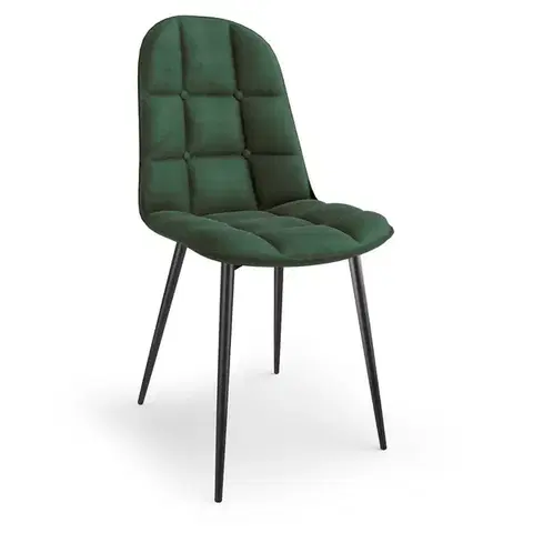 Jedálenské stoličky HALMAR K417 jedálenská stolička tmavozelená (Velvet) / čierna
