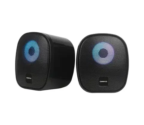 Predlžovacie káble  USB Reproduktory s RGB podsvietením 2x3W/5V čierna OGG115