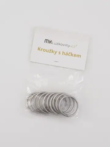 Záclony MKLozkoviny.sk Oceľové krúžky na záves s háčikmi - brúsený nikel 10 ks