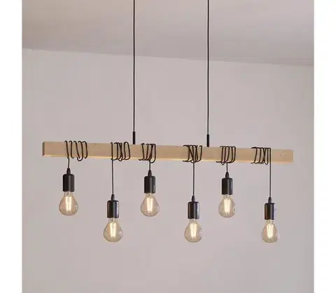 Svietidlá Eglo 43513 - Závesný luster na lanku TOWNSHEND 6xE27/60W/230V 43513