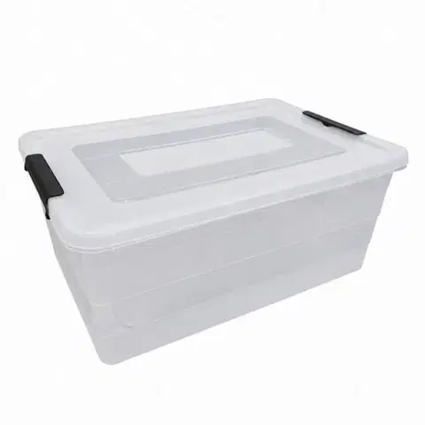 Úložné boxy Kinekus Box transparentný 40l s kolieskami
