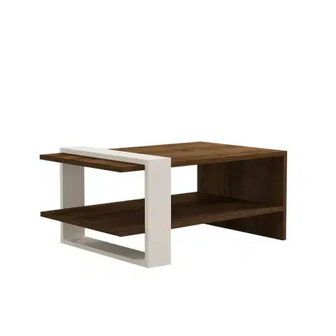 Konferenčné stolíky Konferenčný stolík Gaye Walnut White