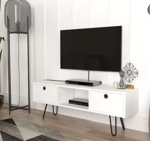 TV stolíky MONDA úzky TV stolík, biela