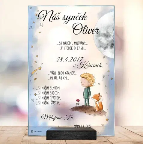 Tabuľky s venovaním (darčeky) Darček na krstiny pre chlapca