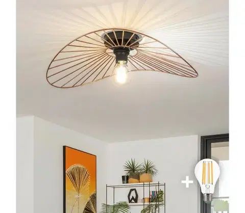 Svietidlá BRILAGI - LED Prisadený luster CERIA WIRE 1xE27/40W/230V 40x56 cm bronz BG3988+EG300151