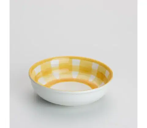 Misky  Keramická kompótová miska 13 cm biela žltá