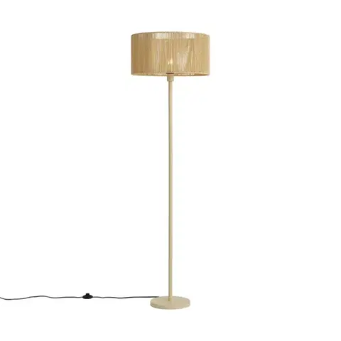 Stojace lampy Stojacia lampa béžová s tienidlom z papierového lana 50/50/25 - Simplo