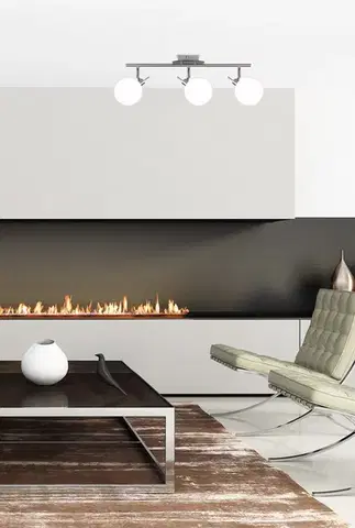Stropná svetla Stropná lampa Ghost saténová 3x40W tienidlo G9 biela