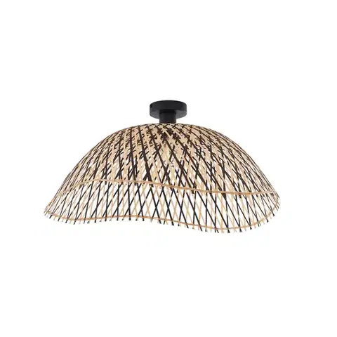 Stropné osvetlenie Art Deco stropné svietidlo čierne bambusové 60 cm - Alka
