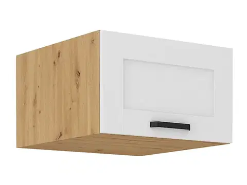 Kuchynské horné skrinky KONDELA Lula 60 NAGU-36 1F horná kuchynská skrinka biela / dub artisan