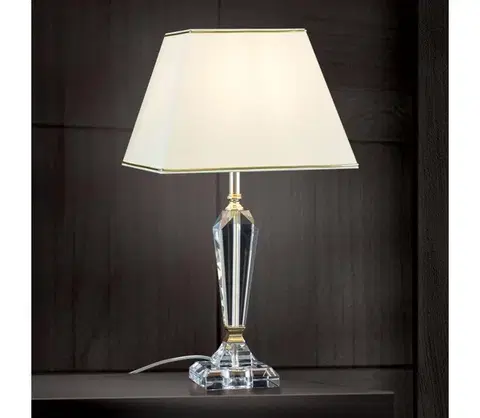 Lampy Orion LA 4-1201 - Krištáľová stolná lampa VERONIQUE 1xE27/60W/230V krémová/číra LA 4-1201 gold