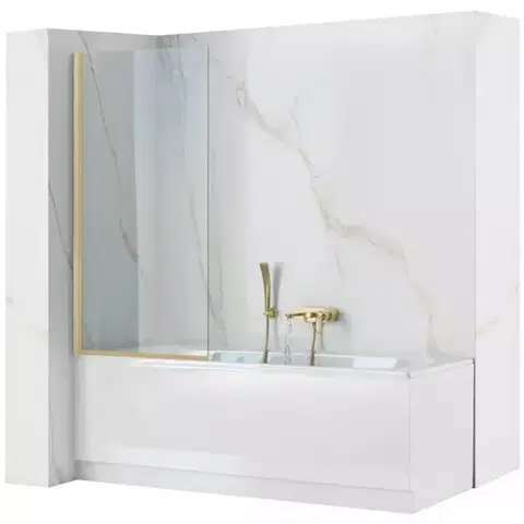 Vaňové zásteny Vaňová zástena Elegant 80x140 gold brush