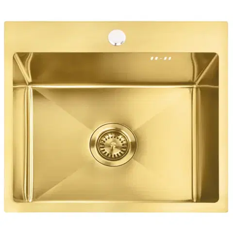 Kuchynské drezy REA REA - Oceľový drez Leo 50 BRUSH GOLD ZLE-06004