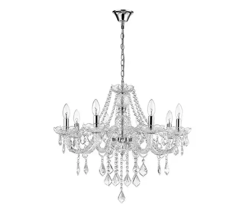 Svietidlá Light Prestige Luster na reťazi CRISTALLO 8xE14/60W/230V lesklý chróm LP-2940/8P