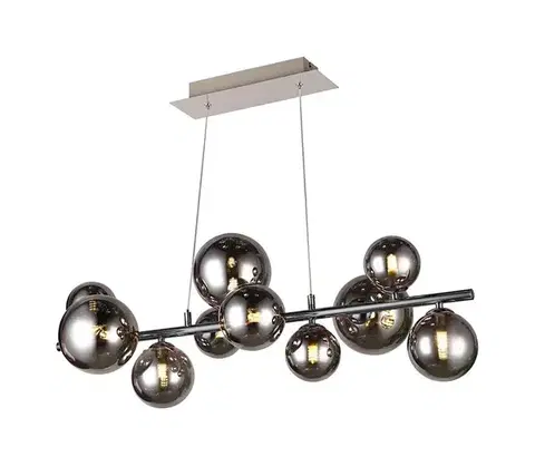 Svietidlá Wofi 6014.10.24.9000 - LED Luster na lanku VILLA 10xG9/3W/230V čierna/chróm 6014.10.24.9000
