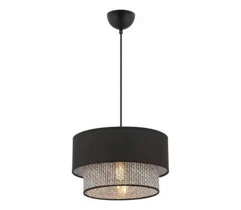 Svietidlá  Luster na lanku ECHO 1xE27/60W/230V čierna/šedá 390FLH2508