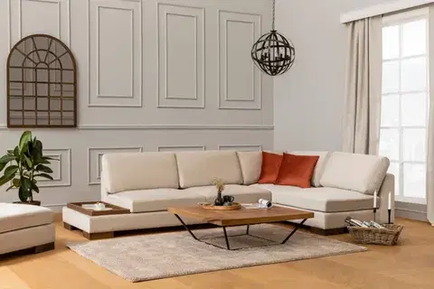 Sedacie súpravy Rohová sedacia súprava / Rohová pohovka Tulip Corner Right Without Pouf - Beige