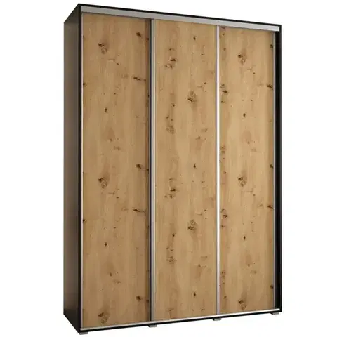 Šatníkové skrine Skriňa 45 Canaris 1 180 čierna/artisan/silver