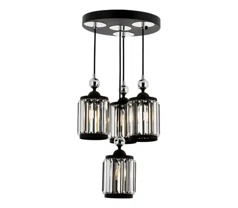 Svietidlá  Luster na lanku CRYSTALLINE 4xE27/40W/230V čierny 301AUR1274