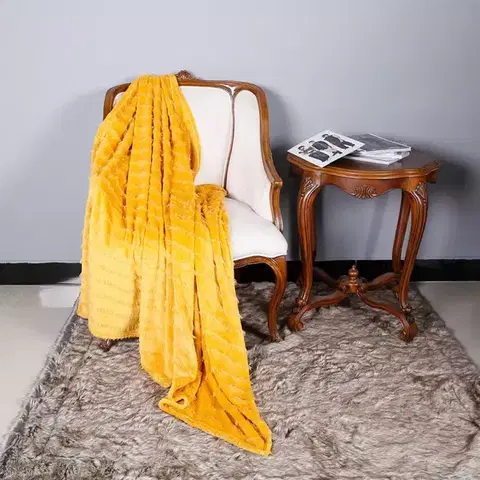 Jednofarebné deky Deka Meriono 170x220 zlatá