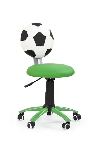 Kancelárske stoličky HALMAR Gol detská stolička na kolieskach zelená / biela / čierna