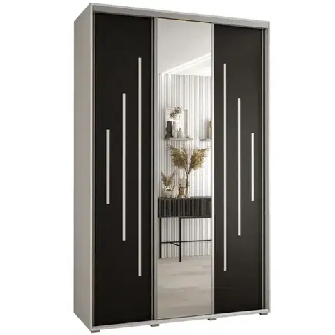 Šatníkové skrine Skriňa 45 Canaris 13 180 biela/čierna/silver