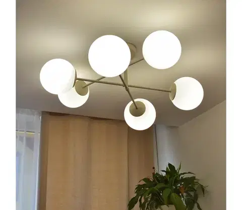 Svietidlá  Prisadené stropné svietidlo MOON 6xE27/15W/230V krémové W-2022+8020/6 SAND