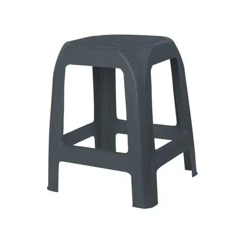 Záhradný nábytok Plastová stolička DESIGN antracit, 41 x 35 x 46 cm