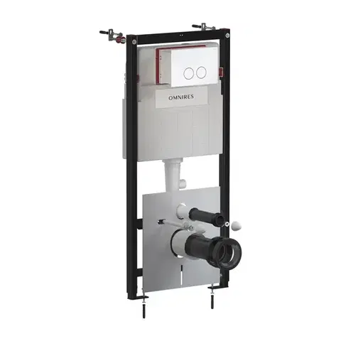 Záchody OMNIRES - SET: STRONGFRAME Rám do podstavnej inštalácie + MINIMAL splachovacie tlačidlo, lesklá biela STFWC1M-RBP