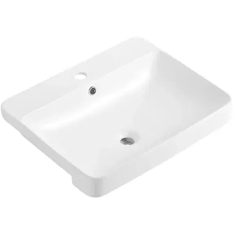 Umývadlá CERANO - Umývadlo keramické - polozápustné - Ravelo - biela lesklá - 59,5x47,5 CER-680350