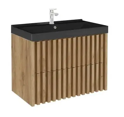 Kúpeľňový nábytok Kúpeľňová skrinka s umývadlom SAT Delano 80x46 cm dub mat DELANO80ZDUMB DELANO80ZDUMB