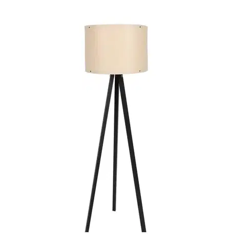 Lampičky Stojacia lampa Tripod Cream Black 115