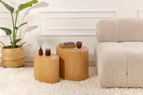 Konferenčné stolíky Súprava príručných stolíkov Elipse Set - Oak